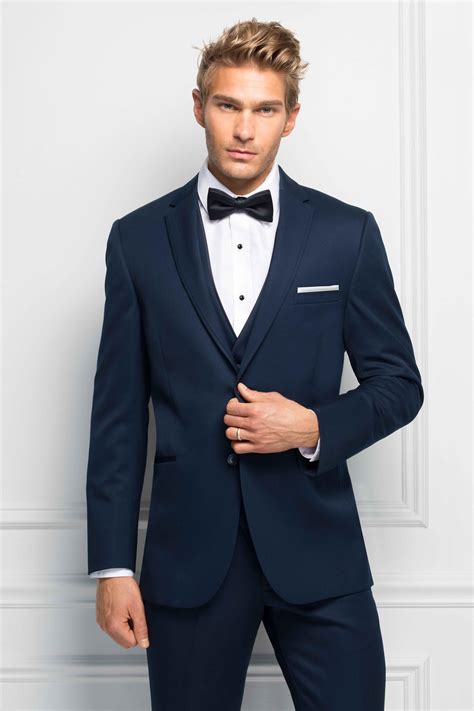 NAVY STERLING WEDDING SUIT BY MICHAEL KORS .